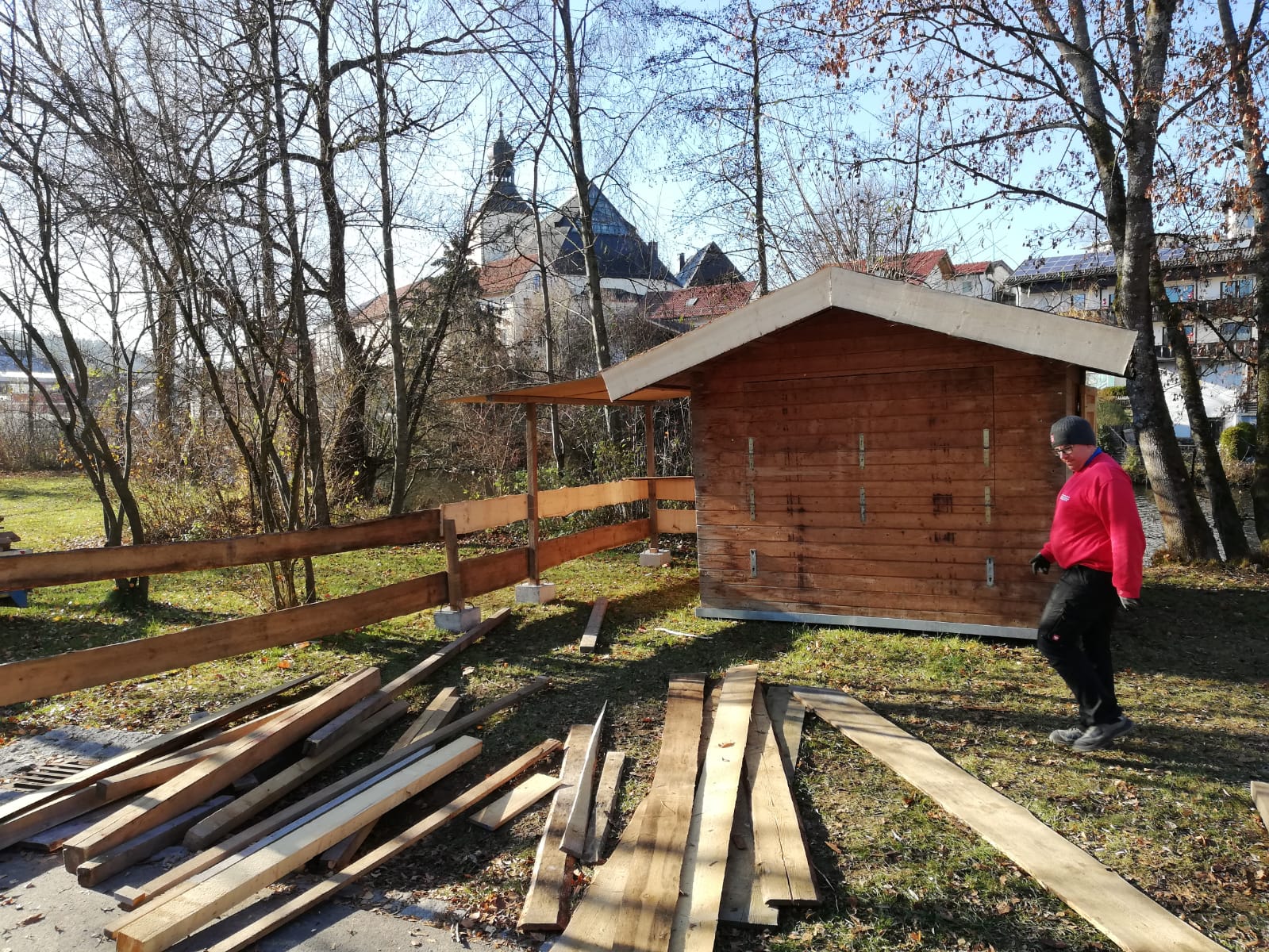 Aufbau Christkindlmarkt 2018
