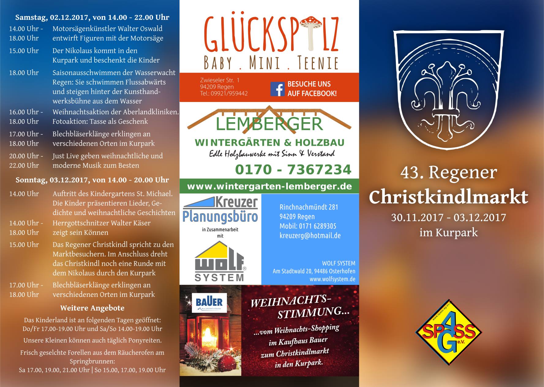 Christkindlmarkt 2017 Flyer Rückseite