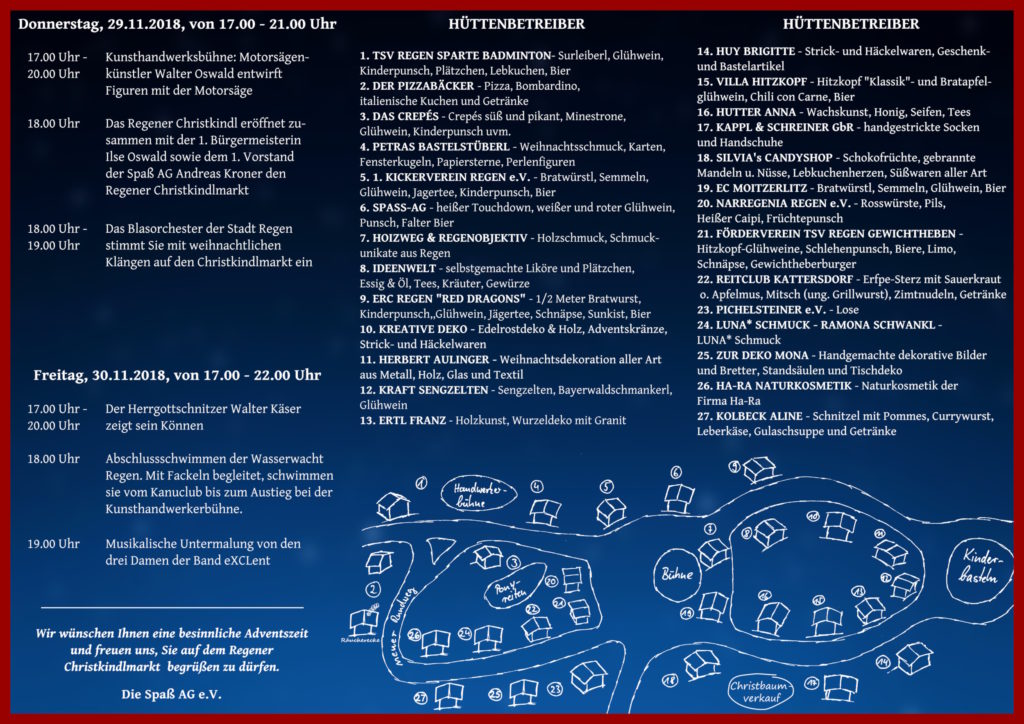 Christkindlmarkt 2018 Flyer Rückseite