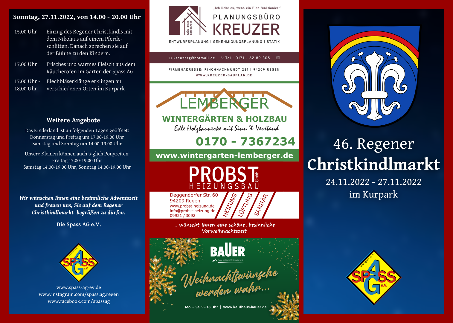 Christkindlmarkt 2022 Flyer Vorderseite